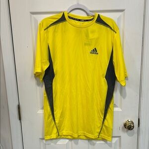 NWT Adidas Men's Yellow and Gray Climalite Performance Shirt Size Medium